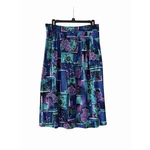 Jessica Scott Boho Peasant Floral Midi Skirt Size Medium Elastic Waistband